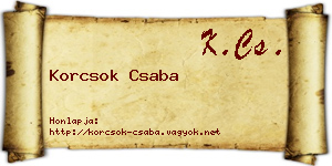 Korcsok Csaba névjegykártya